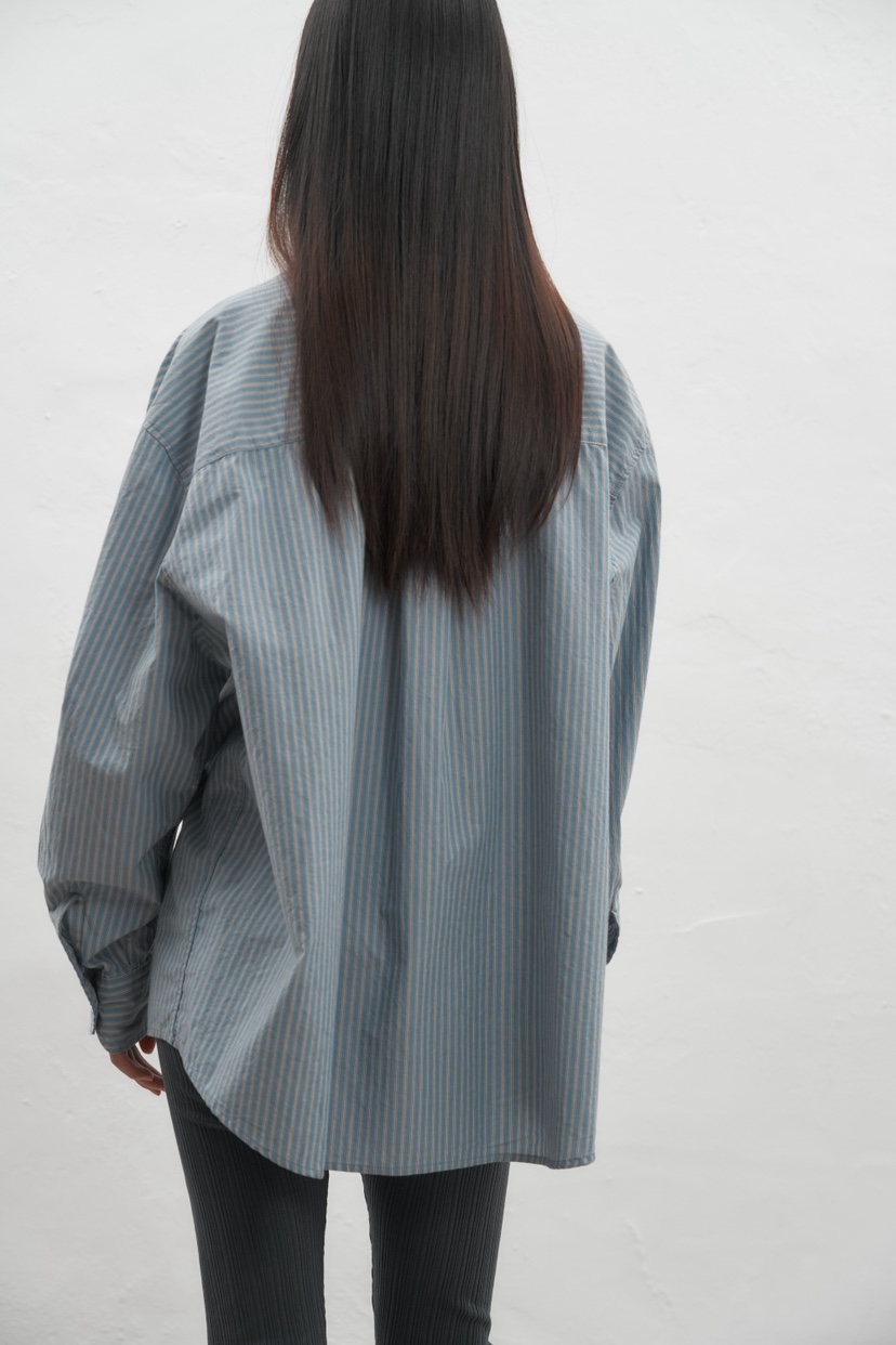JEONG GAM STUDIOS韓國代購㊣女士新款人氣襯衫蕾絲衫條紋JEONG GAM襯衫/蕾絲衫