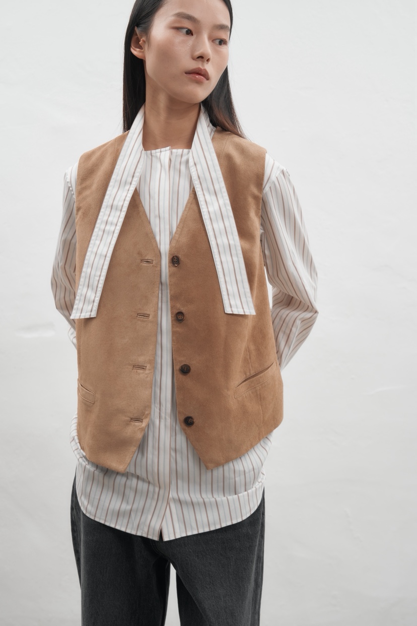 JEONG GAM STUDIOS韓國直郵㊣女裝新品時尚熱賣馬甲絨面革JEONG GAM馬甲