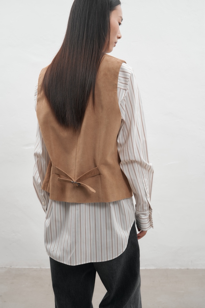 JEONG GAM STUDIOS韓國直郵㊣女裝新品時尚熱賣馬甲絨面革JEONG GAM馬甲