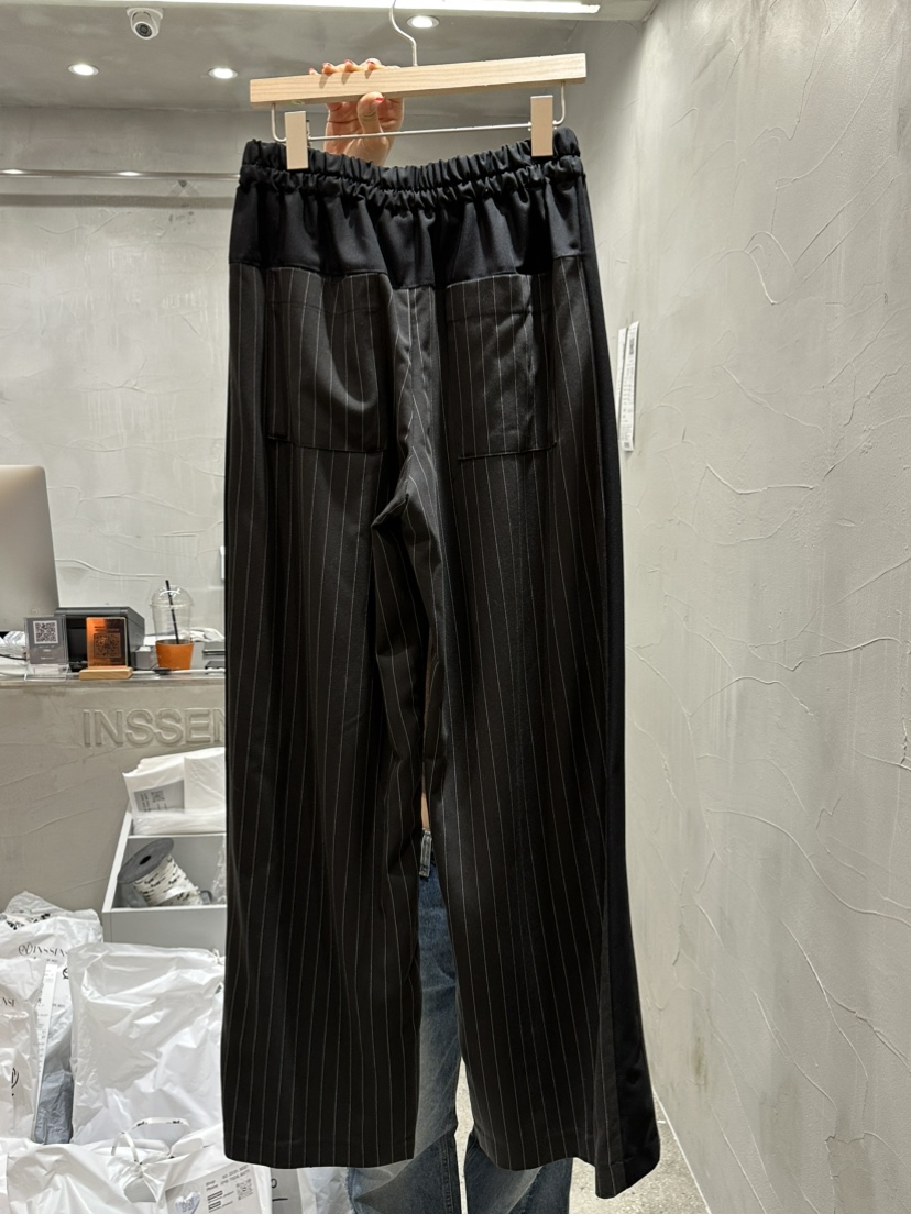 INSSENSE-A韓國直郵㊣女士新款推薦25秋冬時尚休閑褲條紋綁帶INSSENSE-A休閑褲