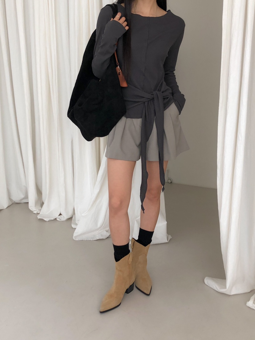 ROUGH韓國代購㊣女士新款25秋冬人氣熱賣真品職業推薦長袖T恤ROUGH長袖T恤
