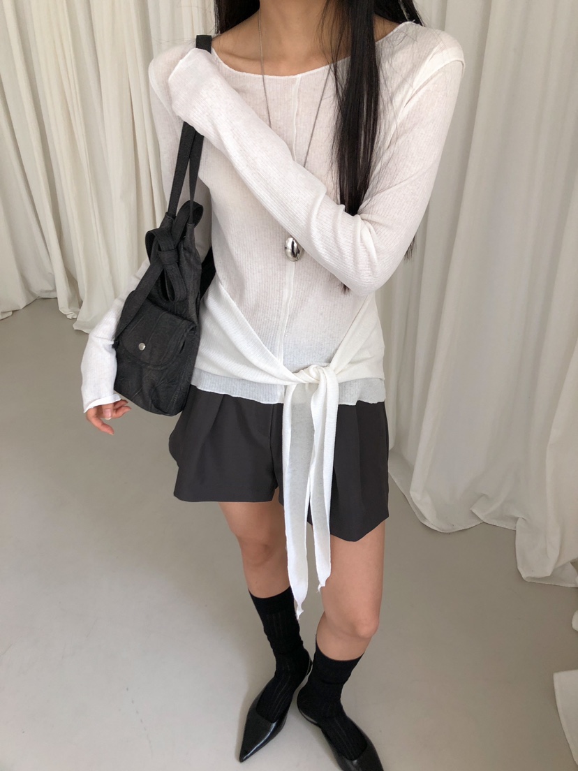 ROUGH韓國代購㊣女士新款25秋冬人氣熱賣真品職業推薦長袖T恤ROUGH長袖T恤