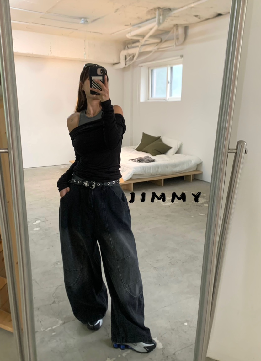 JIMMY東大門㊣實拍女士新品休閑推薦職業25秋冬人氣長袖T恤JIMMY/REMAKE長袖T恤