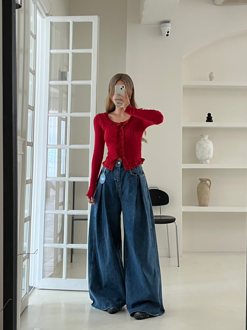 LOVE PULL韓國直郵㊣女裝新品真品熱賣推薦人氣休閑牛仔褲LOVE PULL牛仔褲