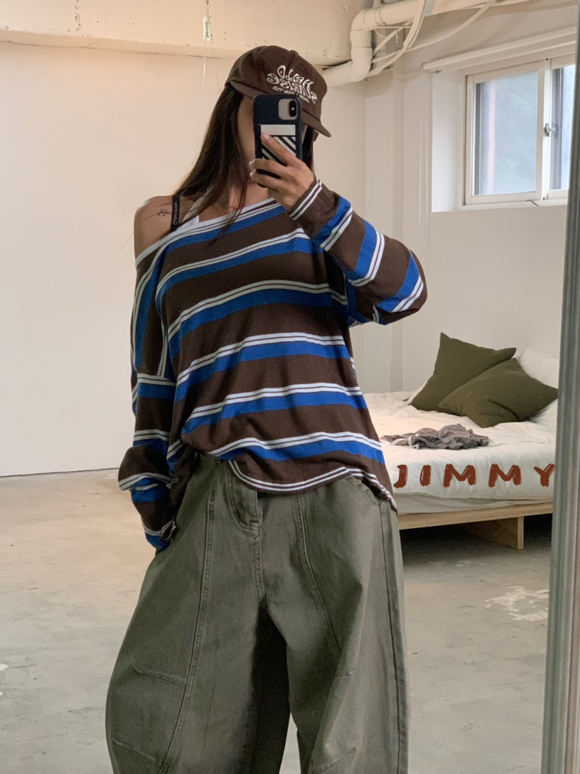 JIMMY韓國代購㊣女裝新款25秋冬職業熱賣推薦休閑套裝套裝條紋JIMMY/REMAKE套裝
