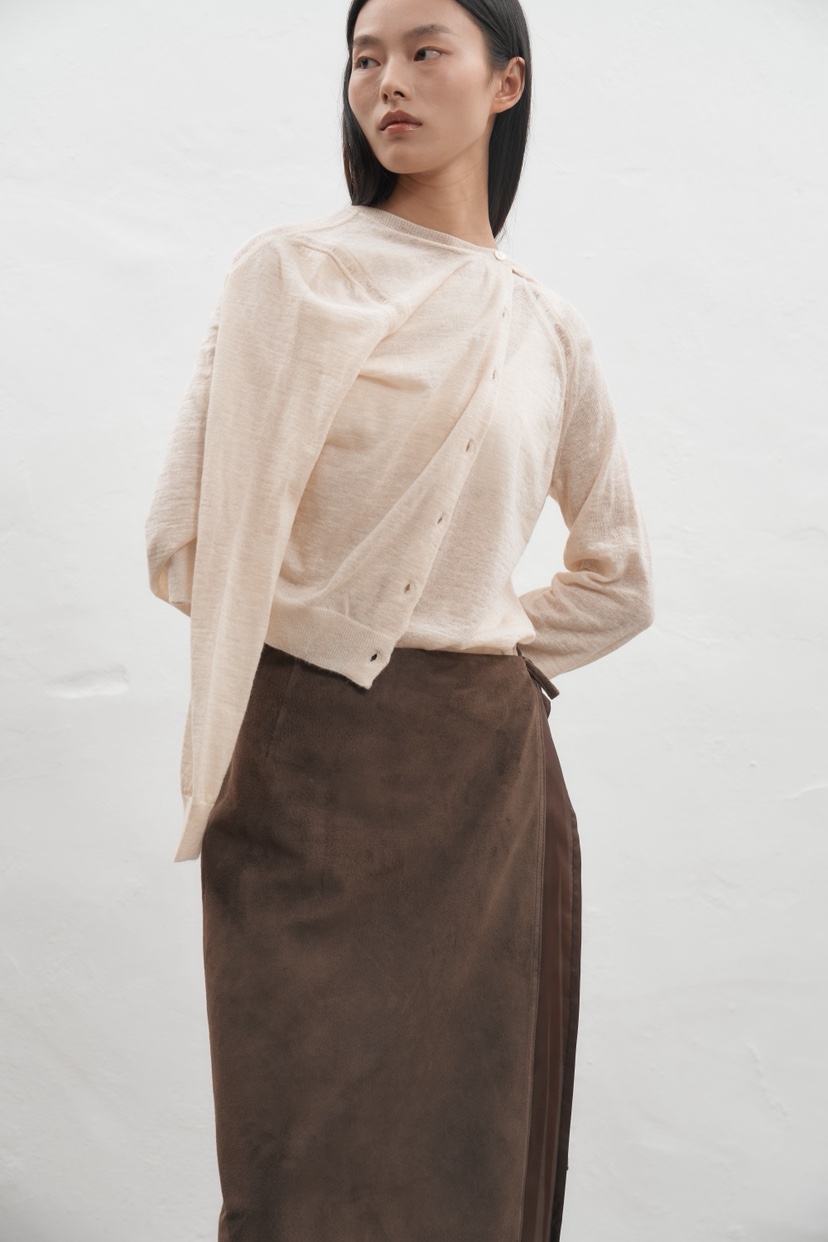 JEONG GAM STUDIOS東大門㊣實拍女裝新款真品半身裙中短裙絨面革JEONG GAM半身裙/中短裙