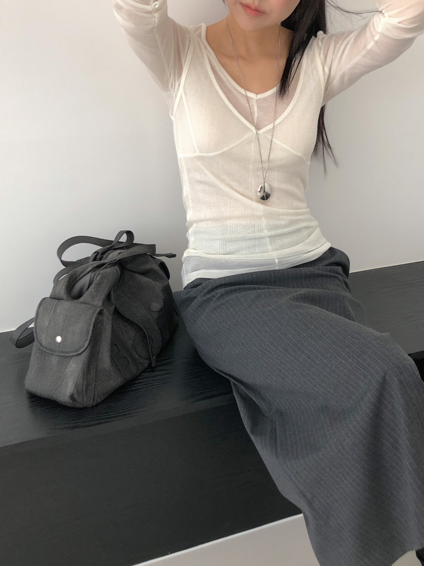 ROUGH韓國直郵㊣女裝新款25秋冬休閑人氣熱賣職業半身裙中短裙ROUGH半身裙/中短裙