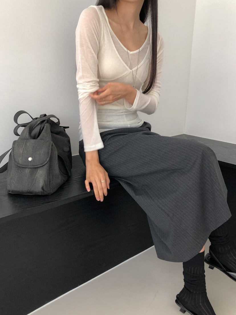 ROUGH韓國直郵㊣女裝新款25秋冬休閑人氣熱賣職業半身裙中短裙ROUGH半身裙/中短裙