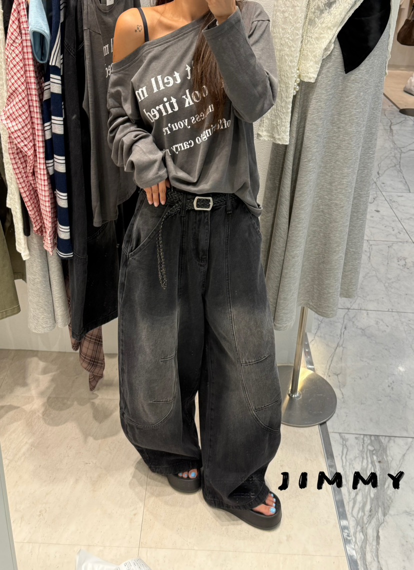 JIMMY東大門㊣實拍女裝新款休閑人氣熱賣25秋冬休閑褲工裝褲圓領JIMMY/REMAKE休閑褲