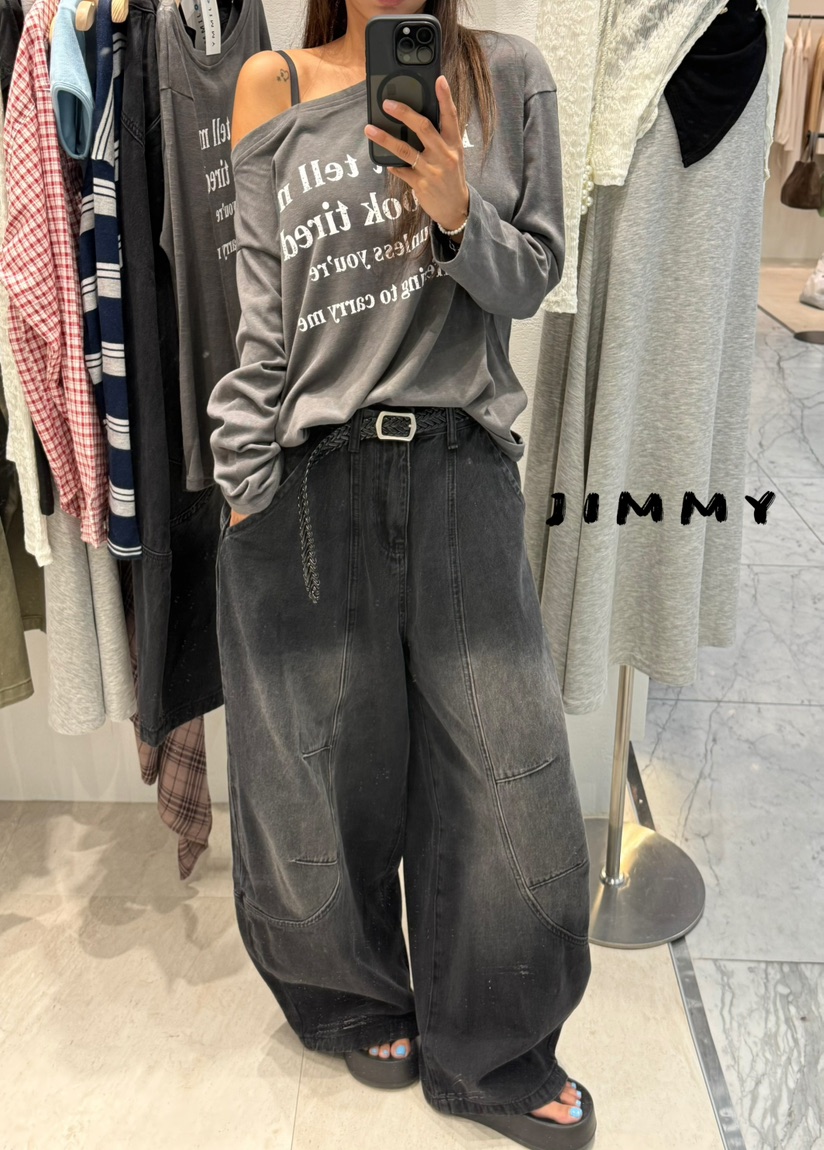 JIMMY東大門㊣實拍女裝新款休閑人氣熱賣25秋冬休閑褲工裝褲圓領JIMMY/REMAKE休閑褲