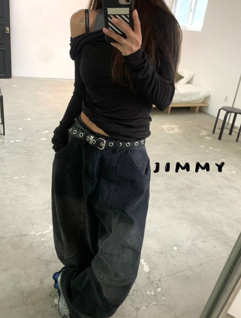 JIMMY東大門㊣實拍女裝新款休閑人氣熱賣25秋冬休閑褲工裝褲圓領JIMMY/REMAKE休閑褲