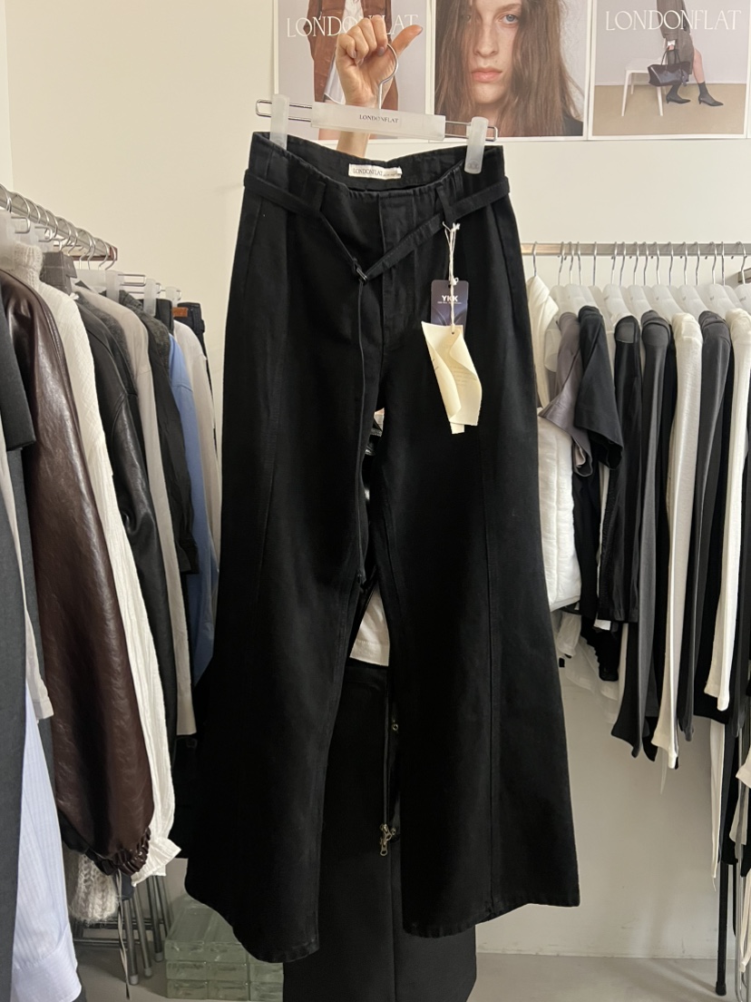 LONDON FLAT東大門㊣代購女士新品推薦休閑時尚牛仔褲含腰帶LONDON FLAT牛仔褲圖色2