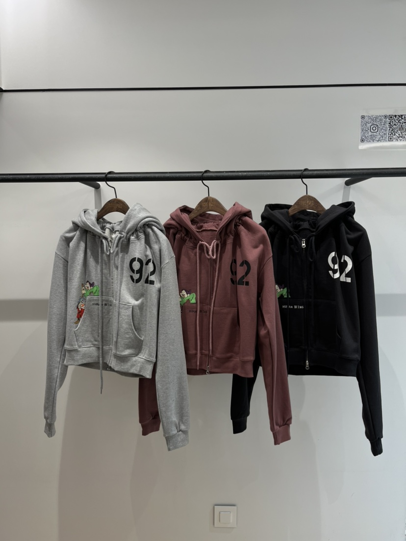 LOVE PULL韓國代購㊣女裝新品熱賣25秋冬休閑夾克連帽拉鏈衫LOVE PULL夾克