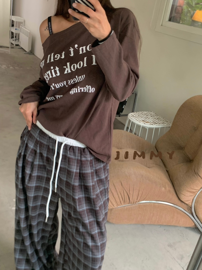 JIMMY東大門㊣實拍女裝新品推薦25秋冬真品休閑時尚長袖T恤JIMMY/REMAKE長袖T恤