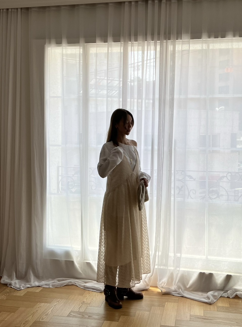 LOVE PULL韓國直郵㊣女士新品人氣25秋冬連衣裙不含內搭刺繡LOVE PULL連衣裙