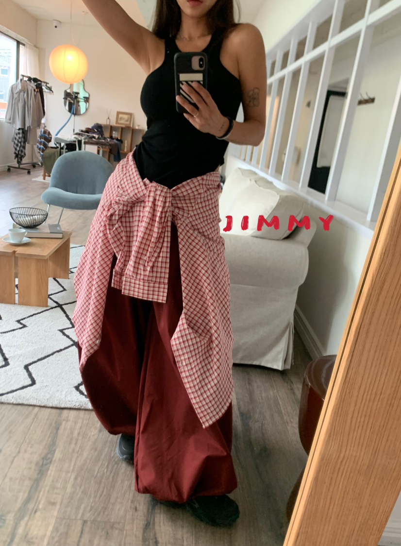 JIMMY東大門㊣實拍女士新品推薦人氣真品時尚25秋冬休閑褲腰帶JIMMY/REMAKE休閑褲