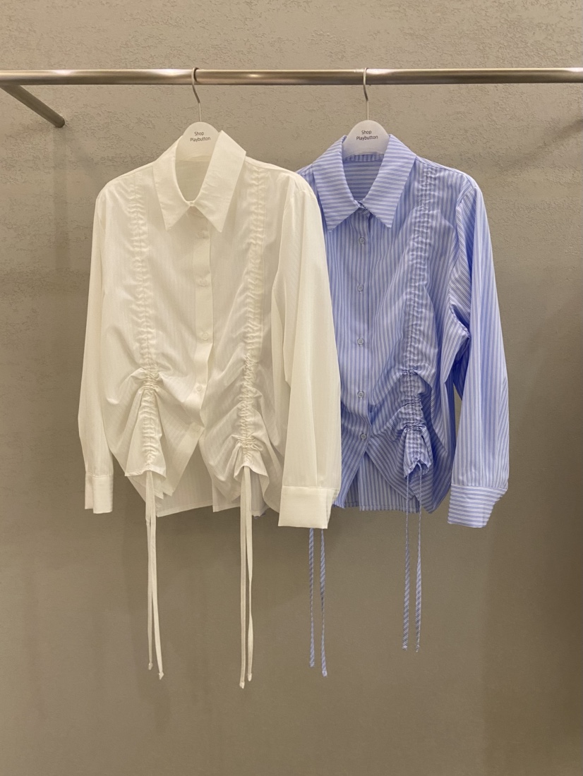 PLAYBUTTON-P東大門㊣直郵女士新款25秋冬真品推薦襯衫蕾絲衫PLAYBUTTON襯衫/蕾絲衫