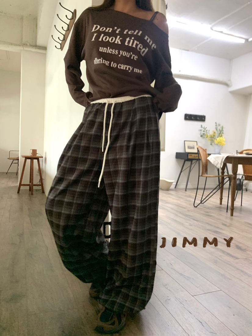 JIMMY東大門㊣代購女士新品真品職業休閑人氣熱賣休閑褲格紋JIMMY/REMAKE休閑褲