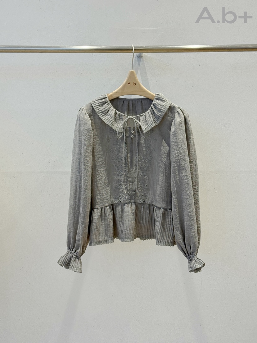 AUTUMN BEIGE PLUS東大門㊣實拍女士新款25秋冬襯衫蕾絲衫AUTUMN BEIGE PLUS襯衫/蕾絲衫圖色2