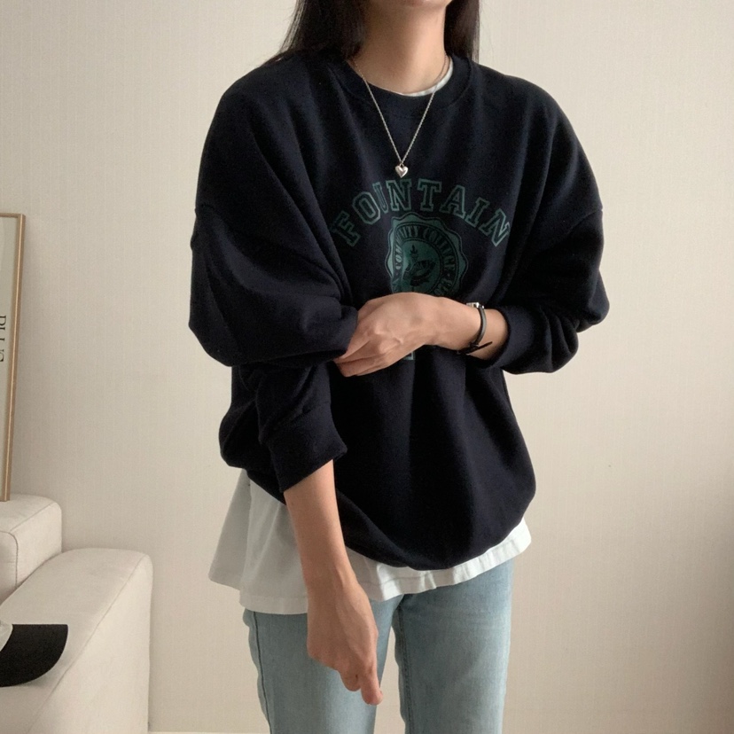 HELLO JINI韓國代購㊣女裝新品休閑25秋冬時尚職業熱賣衛衣HELLO JINI衛衣