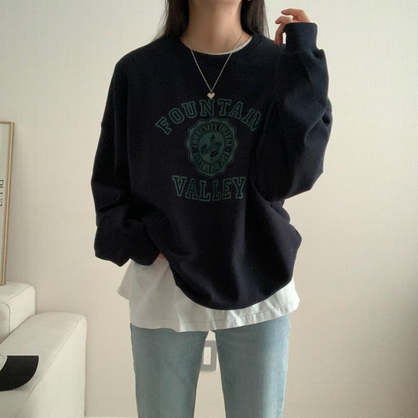 HELLO JINI韓國代購㊣女裝新品休閑25秋冬時尚職業熱賣衛衣HELLO JINI衛衣