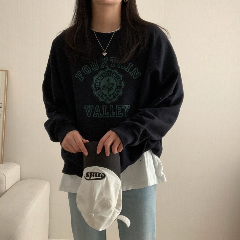 HELLO JINI韓國代購㊣女裝新品休閑25秋冬時尚職業熱賣衛衣HELLO JINI衛衣