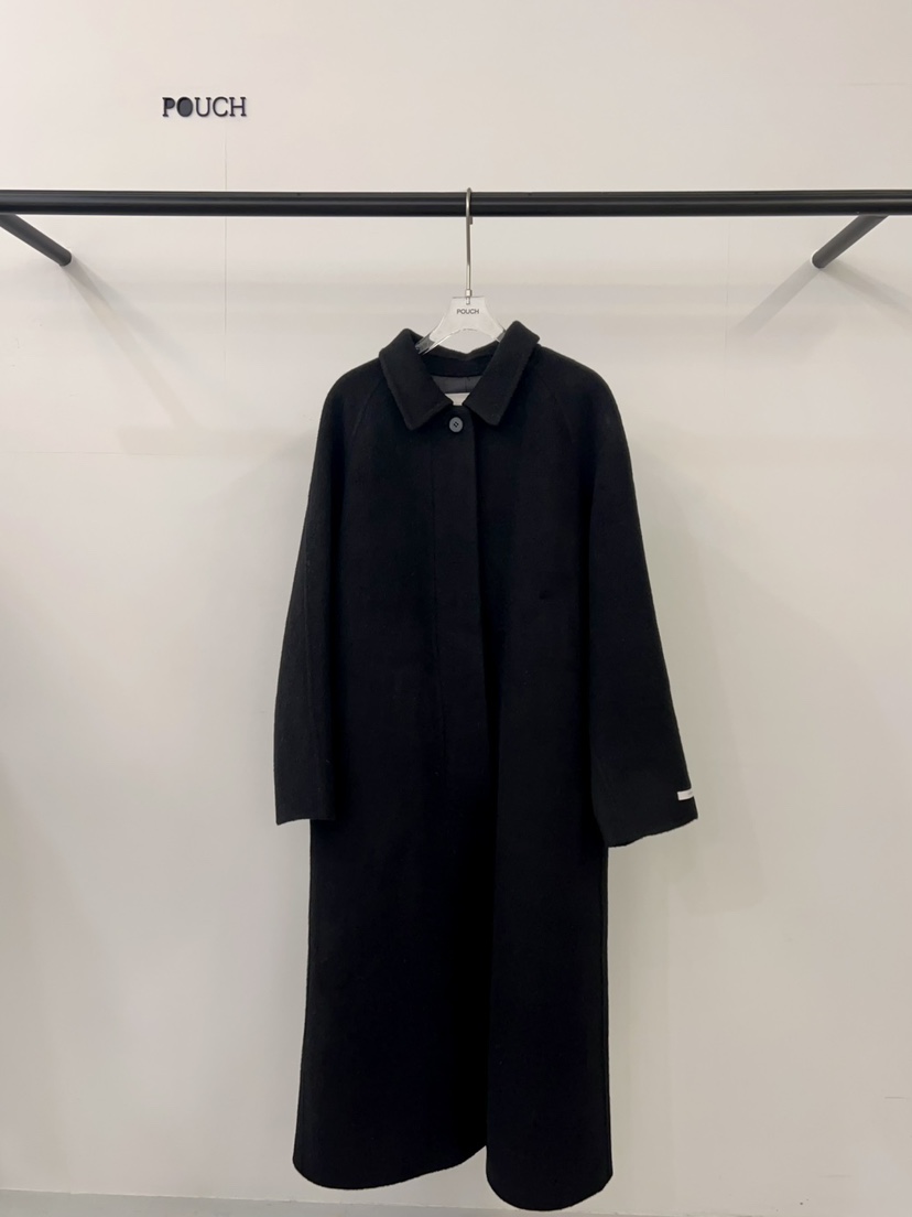 POUCH東大門㊣直郵女裝新品25秋冬休閑中長款大衣含腰帶羊駝POUCH中長款大衣圖色2