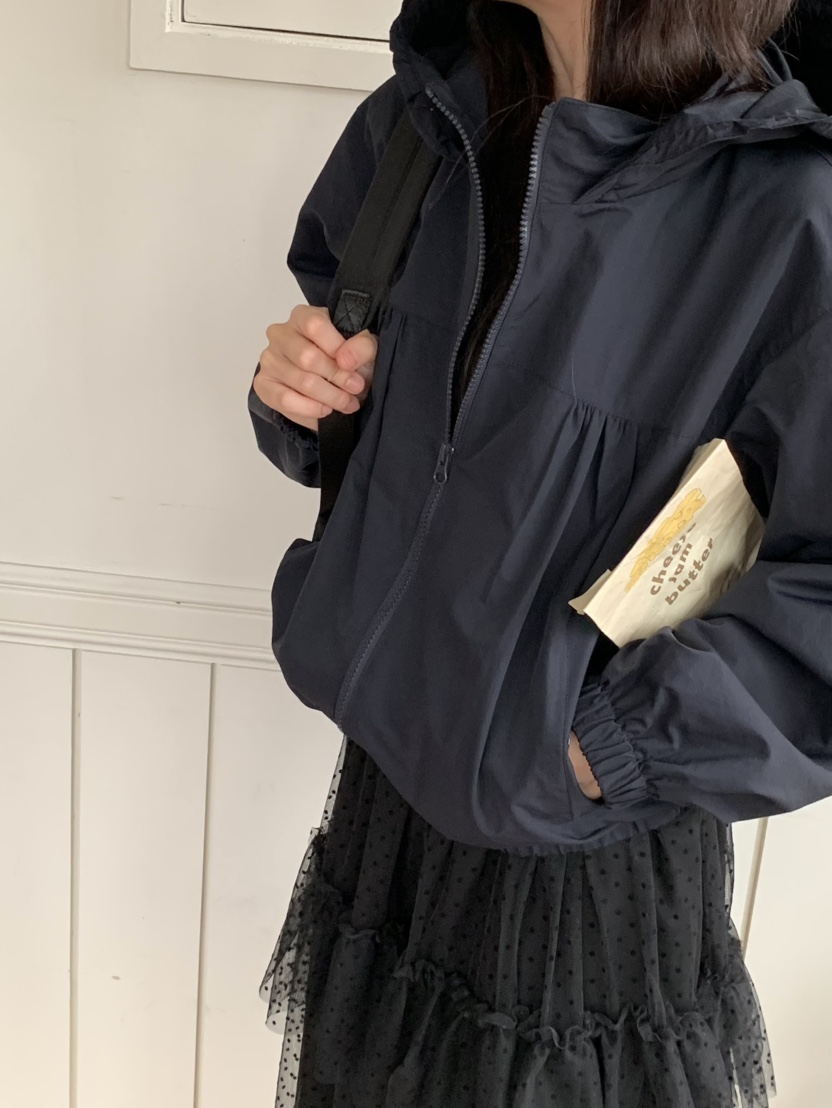 BEFORE SUNRISE東大門㊣代購女裝新品推薦人氣夾克荷葉邊兜帽BEFORE SUNRISE夾克