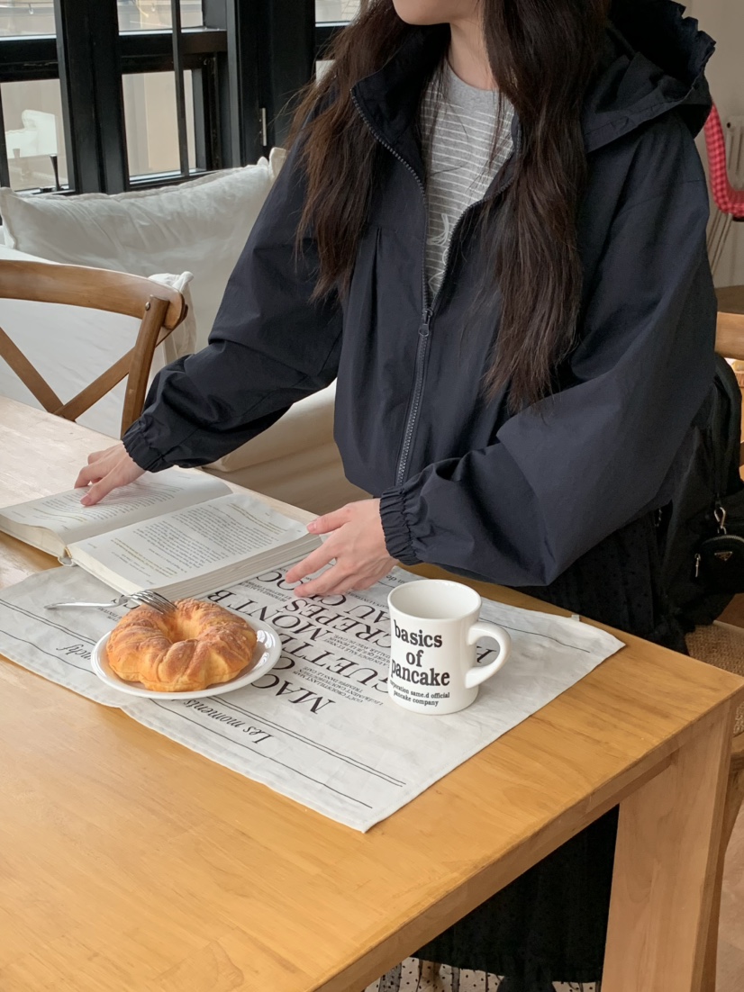 BEFORE SUNRISE東大門㊣代購女裝新品推薦人氣夾克荷葉邊兜帽BEFORE SUNRISE夾克