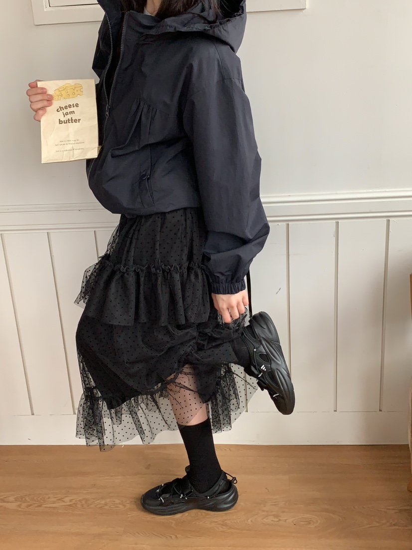 BEFORE SUNRISE東大門㊣代購女裝新品推薦人氣夾克荷葉邊兜帽BEFORE SUNRISE夾克