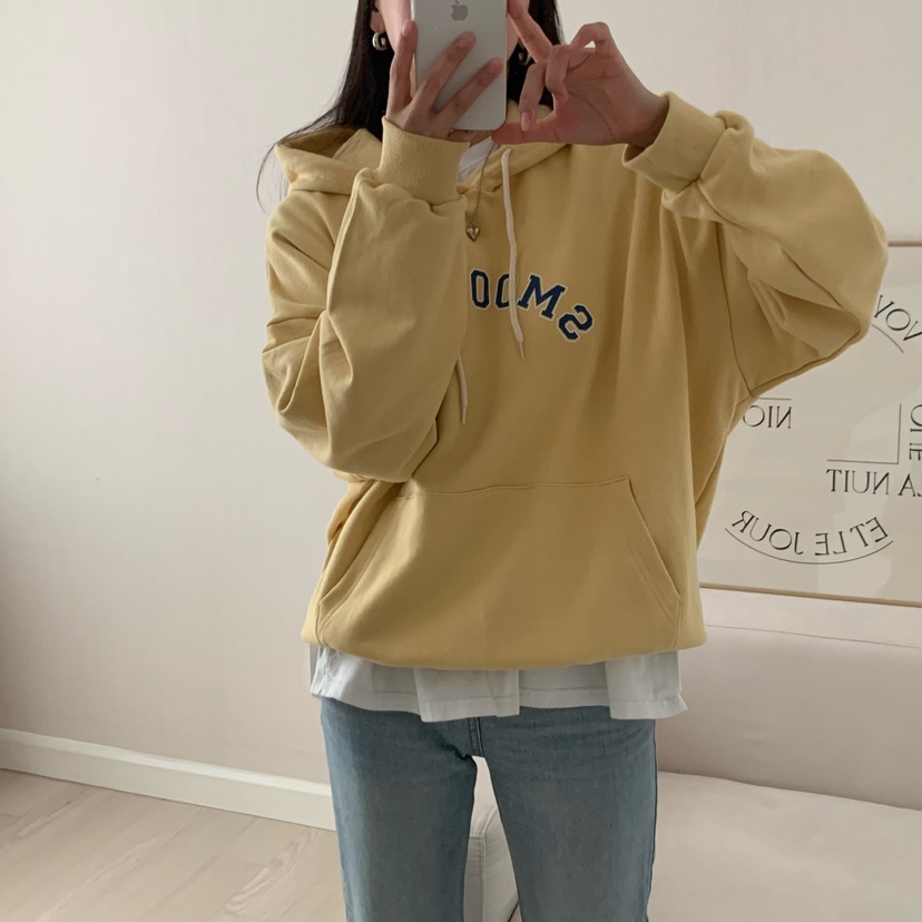 HELLO JINI東大門㊣代購女裝新品時尚推薦25秋冬職業人氣衛衣HELLO JINI衛衣