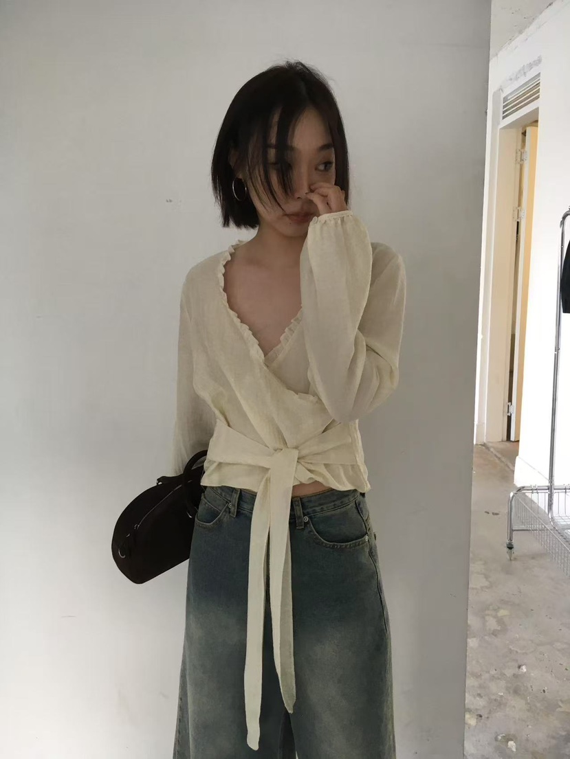 CEDARWOOD東大門㊣實拍女裝新品休閑熱賣職業時尚襯衫蕾絲衫CEDARWOOD襯衫/蕾絲衫圖色1