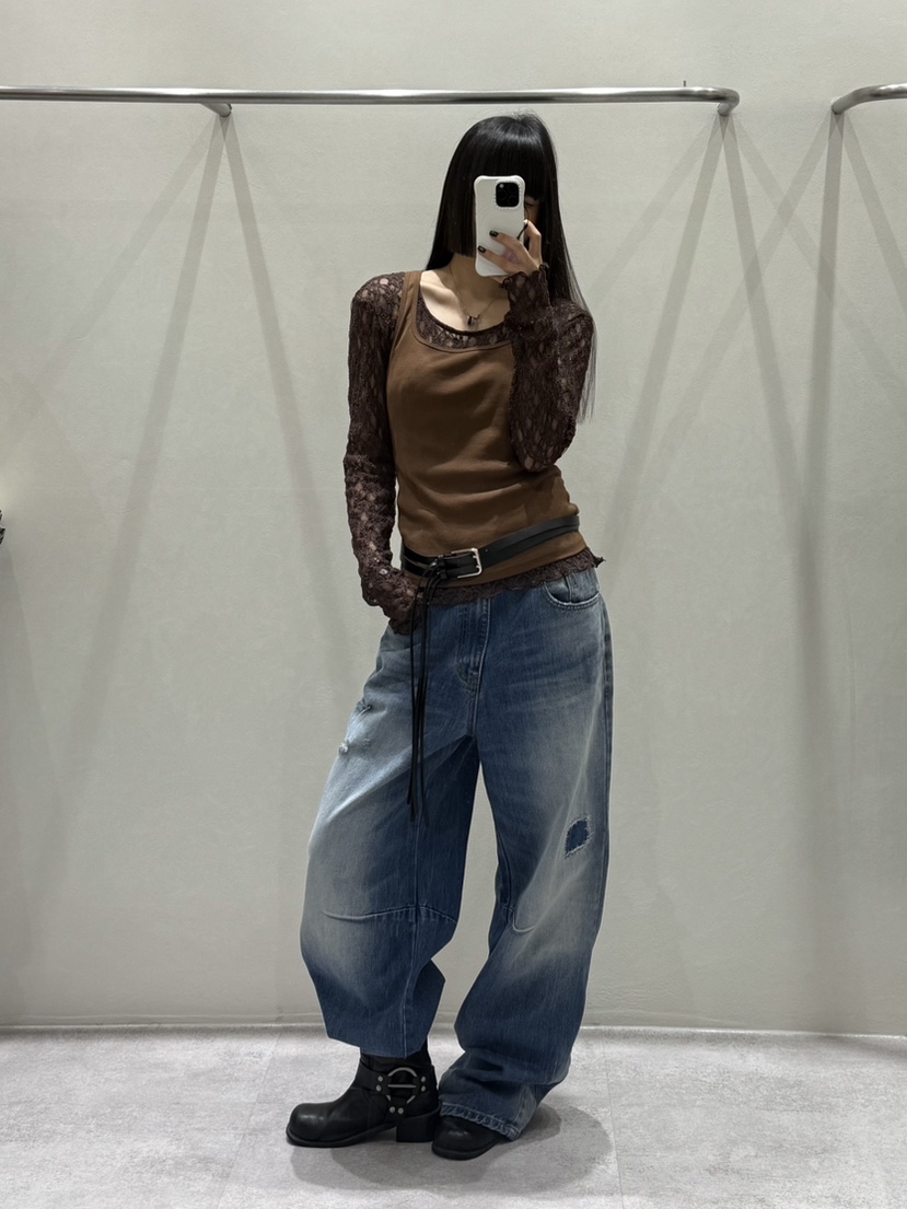 SHIRRING韓國代購㊣女裝新品時尚職業熱賣休閑25秋冬牛仔褲SHIRRING牛仔褲