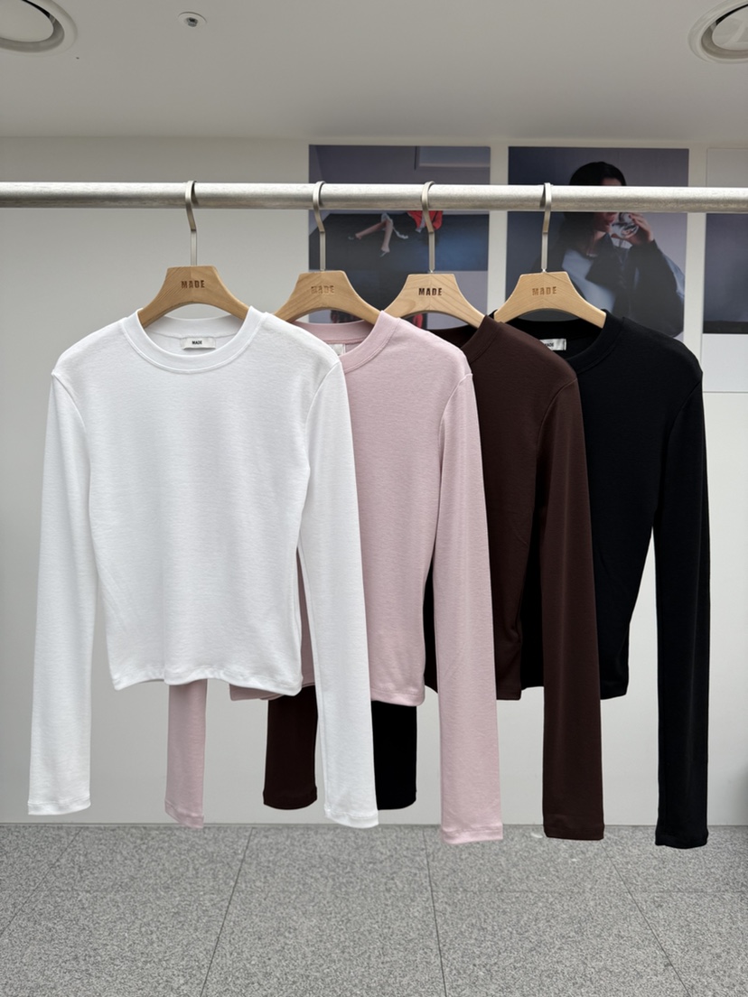 MADE-P韓國直郵㊣女裝新品職業真品休閑推薦熱賣人氣長袖T恤MADE-P長袖T恤