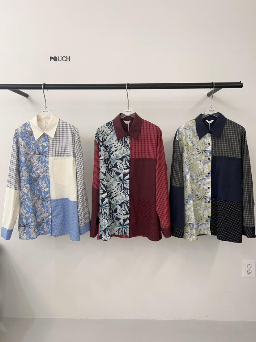 POUCH韓國直郵㊣女士新品25秋冬時尚熱賣真品職業襯衫蕾絲衫POUCH襯衫/蕾絲衫