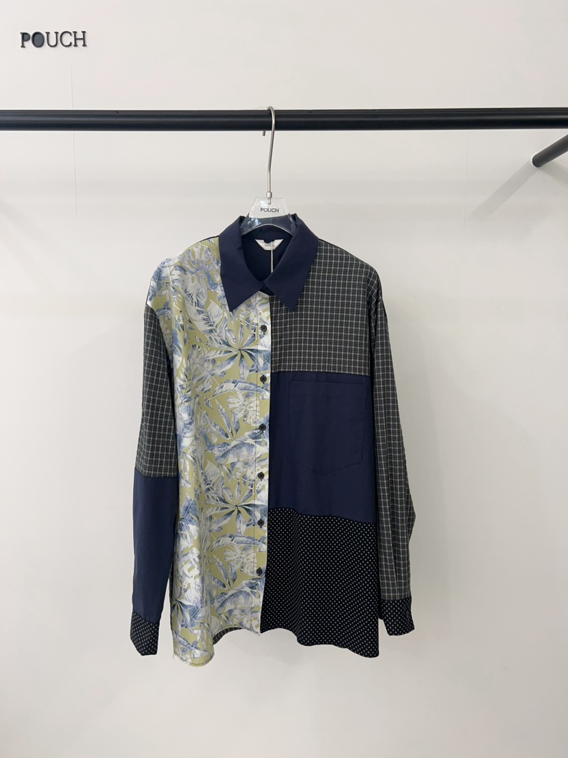POUCH韓國直郵㊣女士新品25秋冬時尚熱賣真品職業襯衫蕾絲衫POUCH襯衫/蕾絲衫圖色2