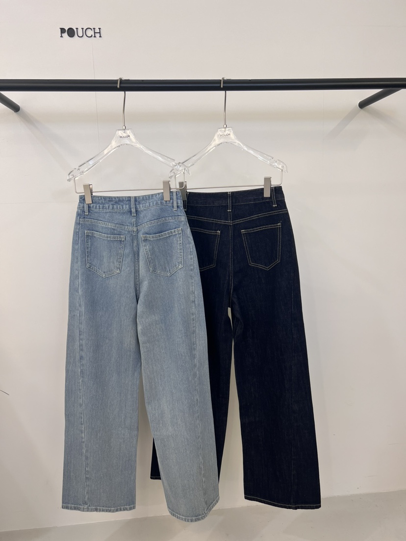 POUCH東大門㊣直郵女裝新品人氣時尚真品25秋冬職業熱賣牛仔褲POUCH牛仔褲