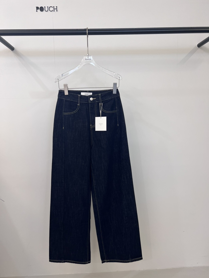 POUCH東大門㊣直郵女裝新品人氣時尚真品25秋冬職業熱賣牛仔褲POUCH牛仔褲圖色2