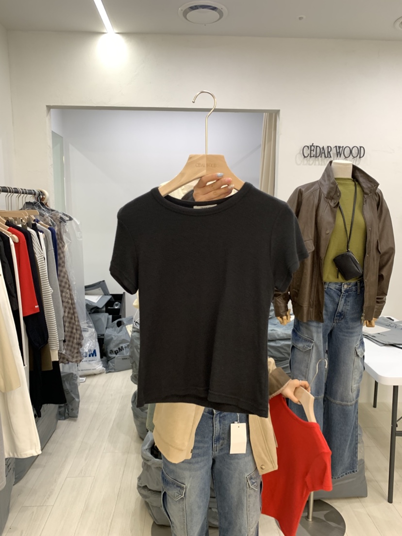 CEDARWOOD東大門㊣直郵女裝新品熱賣人氣職業T恤安哥拉羊毛CEDARWOODT恤圖色5