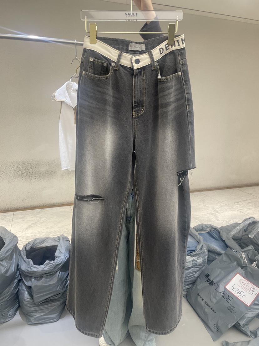 VAULT東大門㊣代購女裝新品25秋冬休閑時尚人氣熱賣推薦牛仔褲VAULT牛仔褲圖色1