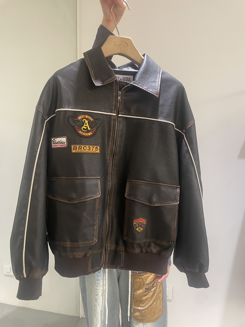 VAULT韓國直郵㊣女士新品人氣時尚職業休閑熱賣真品推薦皮衣VAULT皮衣圖色1