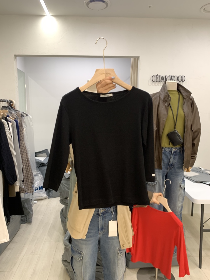 CEDARWOOD東大門㊣實拍女裝新品時尚熱賣人氣25秋冬休閑T恤CEDARWOODT恤圖色2