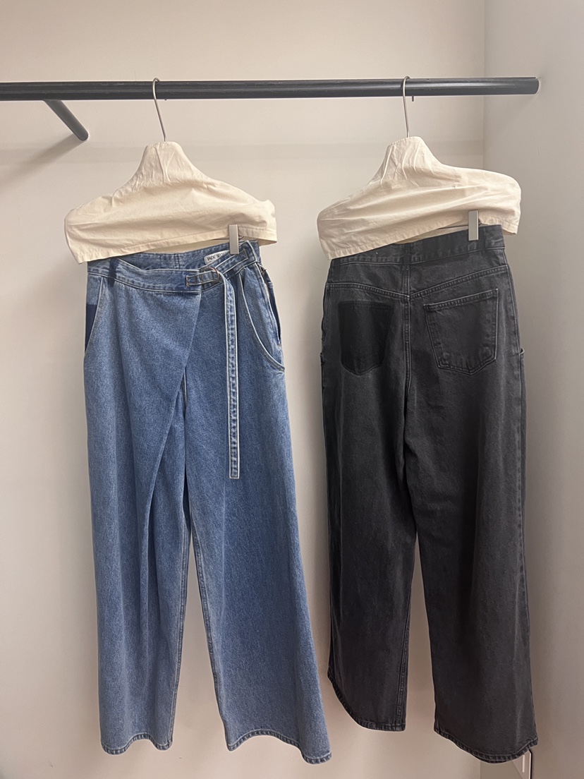 JADEMARKET東大門㊣直郵女士新品職業休閑人氣25秋冬牛仔褲JADE MARKET牛仔褲