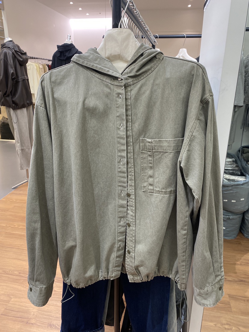JADEMARKET東大門㊣代購女裝新品人氣時尚25秋冬夾克水洗連帽JADE MARKET夾克圖色2