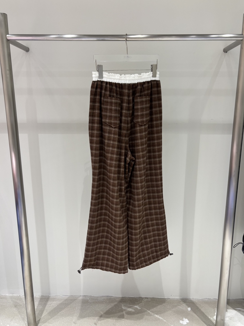 OKIE韓國直郵㊣女裝新品熱賣25秋冬真品推薦時尚休閑褲格紋OKIE休閑褲