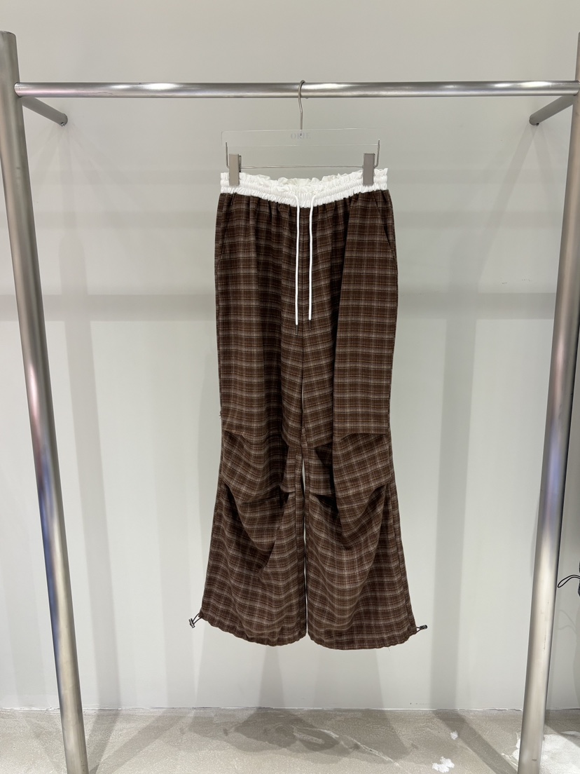 OKIE韓國直郵㊣女裝新品熱賣25秋冬真品推薦時尚休閑褲格紋OKIE休閑褲圖色1