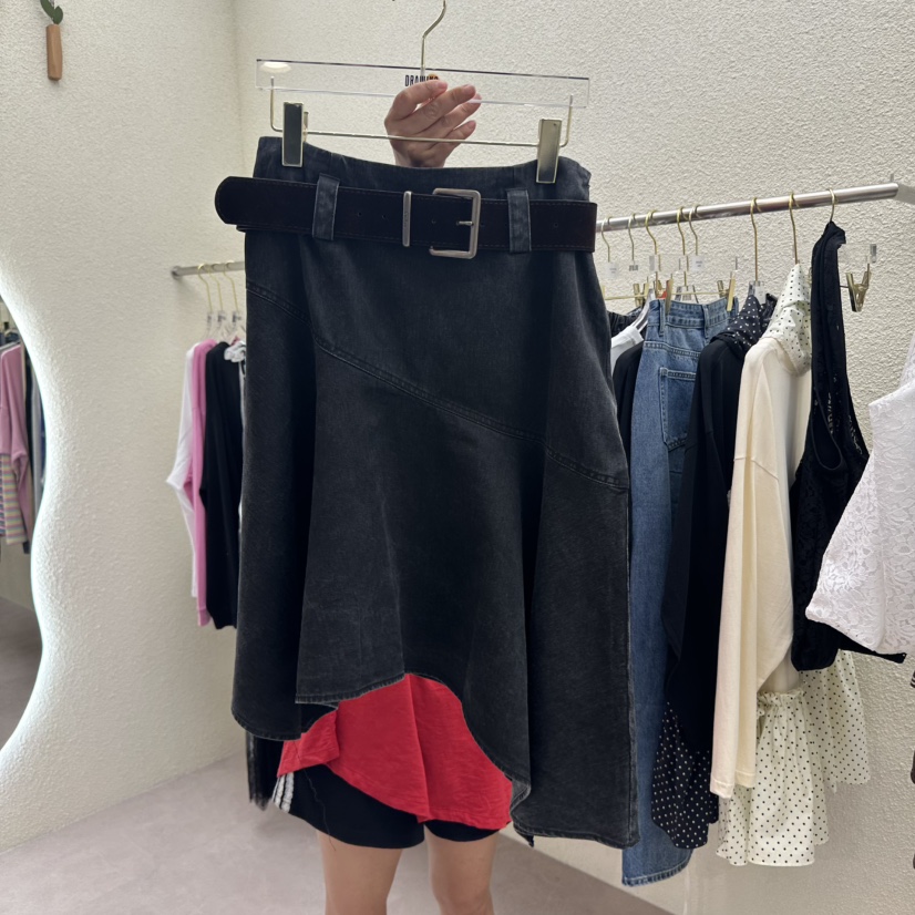 DRAWING東大門㊣實拍女士新品時尚真品半身裙中短裙不含腰帶DRAWING半身裙/中短裙圖色2