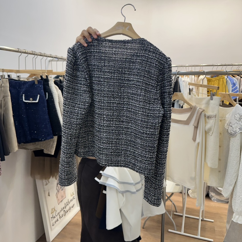 ABLESTUDIO東大門㊣實拍女裝新品休閑夾克不含飾品花呢開衫ABLESTUDIO夾克