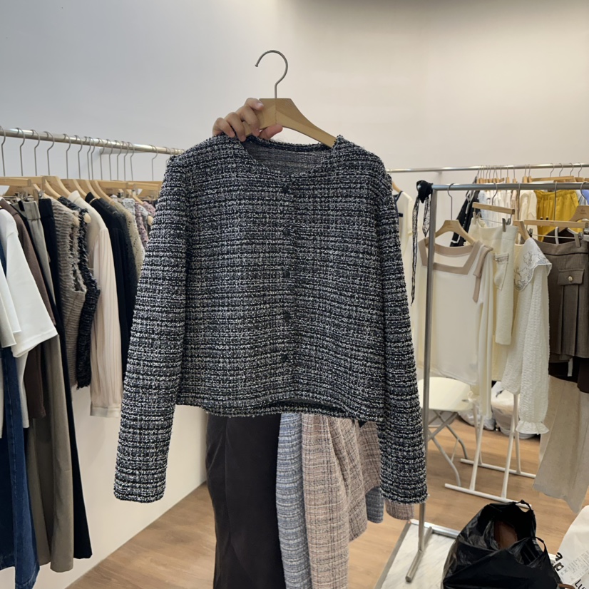 ABLESTUDIO東大門㊣實拍女裝新品休閑夾克不含飾品花呢開衫ABLESTUDIO夾克圖色3