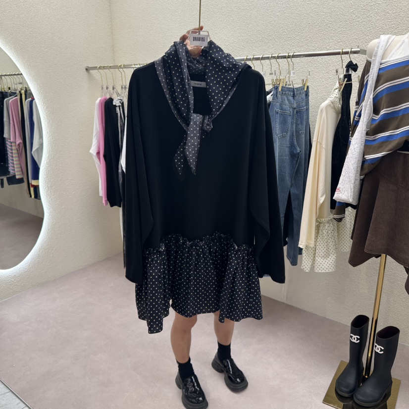 DRAWING東大門㊣代購女士新品時尚休閑推薦熱賣真品25秋冬連衣裙DRAWING連衣裙圖色2